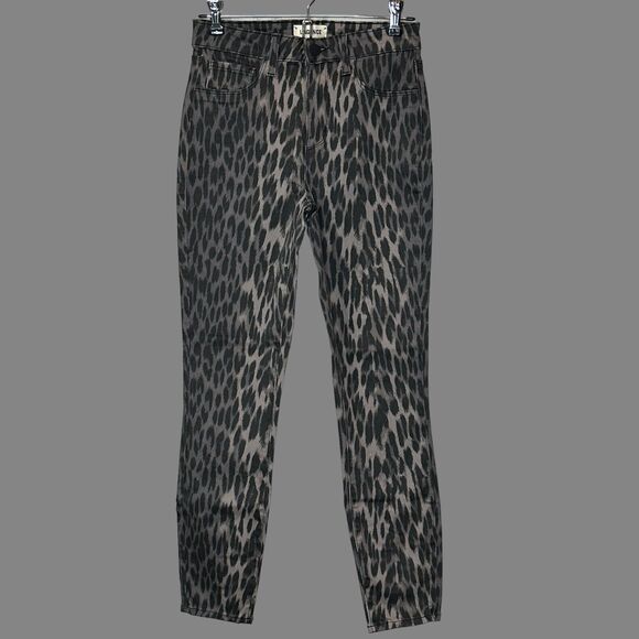 L'Agence Marguerite Leopard Print Ankle Midrise Cropped Pants Women's 26 NWOT - Picture 2 of 11